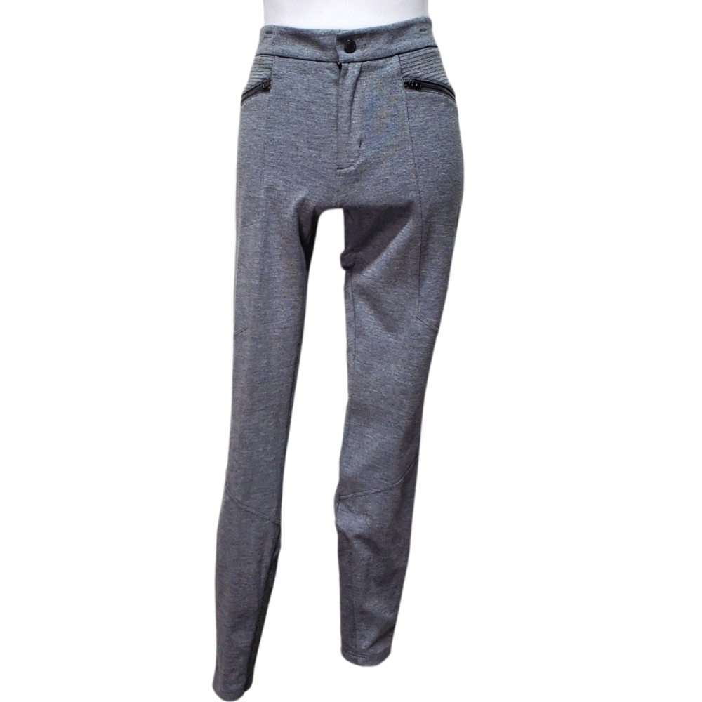 Athleta Ponte Moto 2.0 Gray Pants Leggings Workout Slim Fit Tights Size 6T